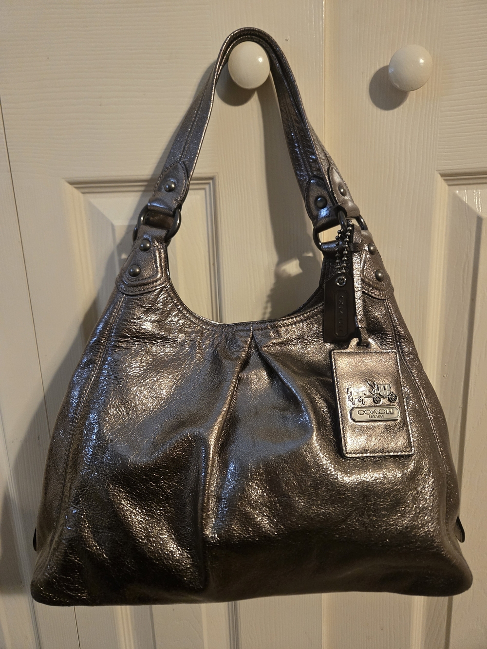 Coach Madison Crackled Metallic Leather Maggie Bag W/Original Tag & Dust Bag